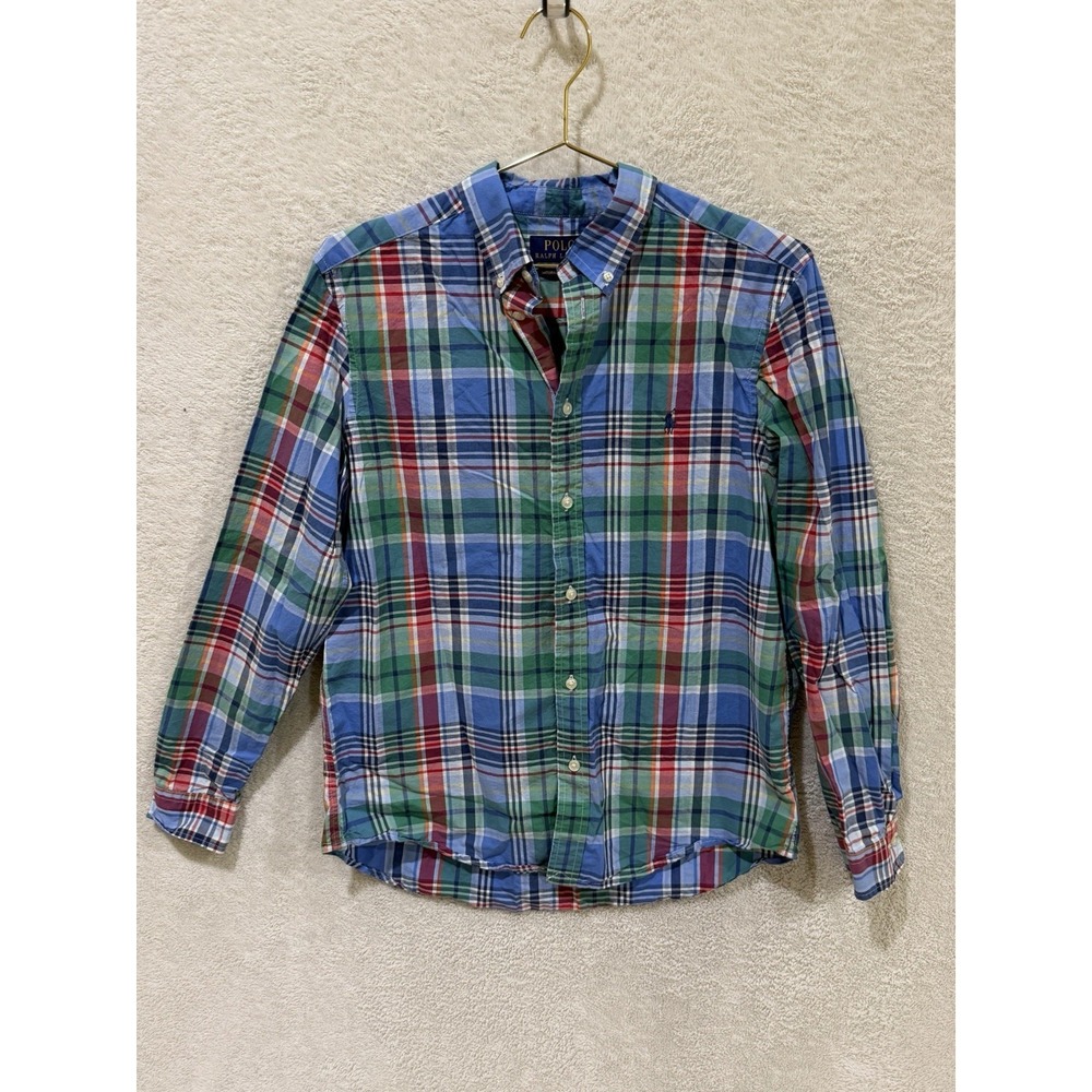 Polo Ralph Lauren Boys XL Plaid Button-Down Shirt 18-20 Holiday Long Sleeve